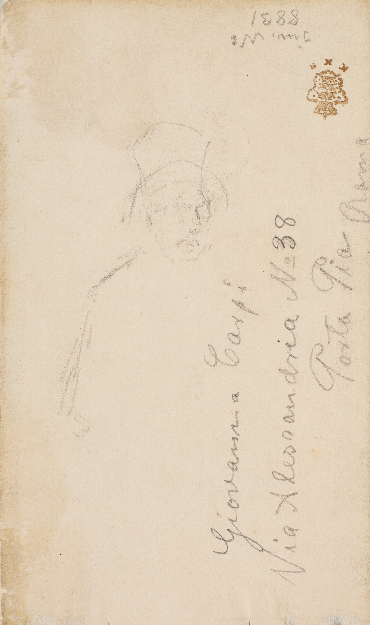 Rids af mand i halvfigur med hat